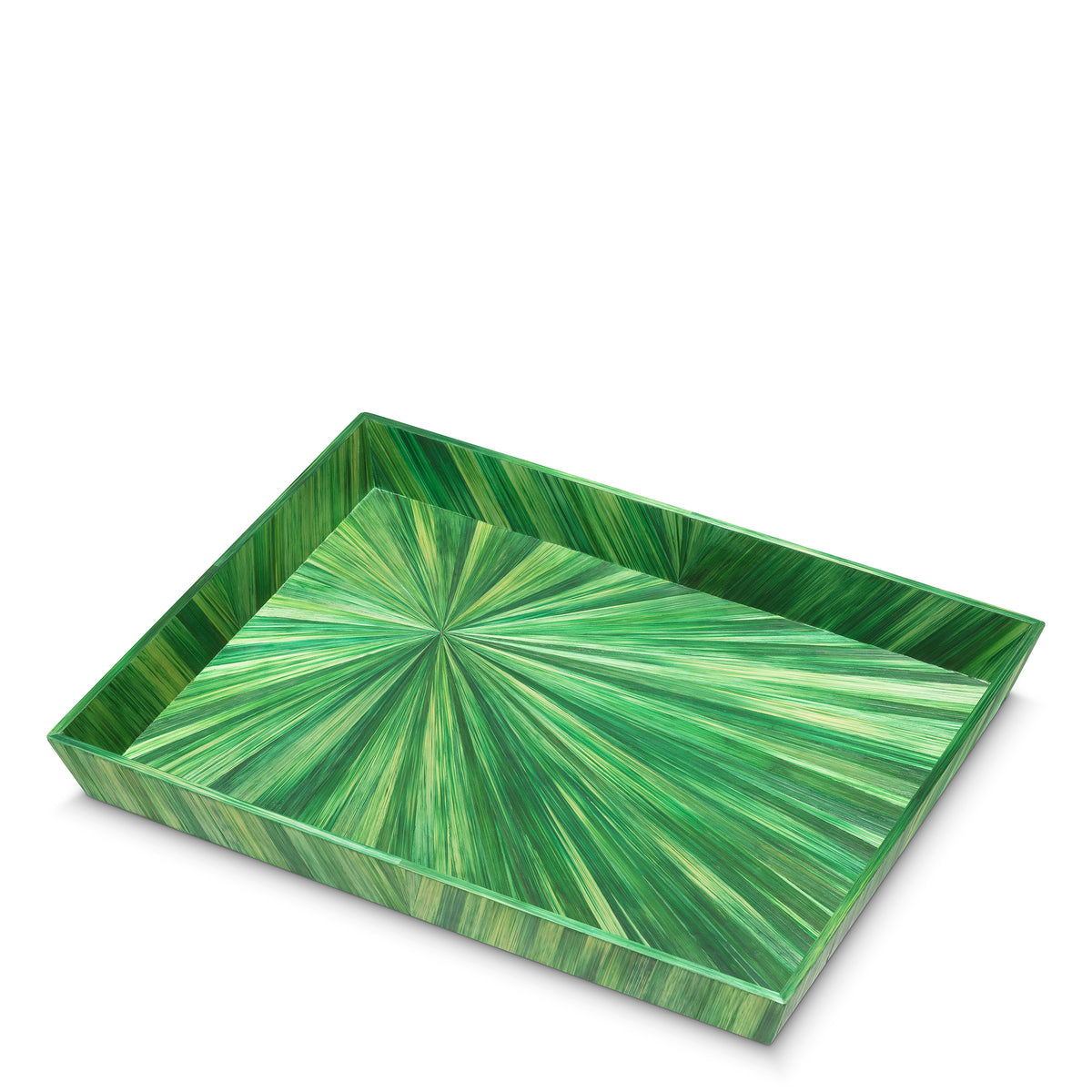 Desk Tray Harvard Large Straw Marquetry Green Eichholtz