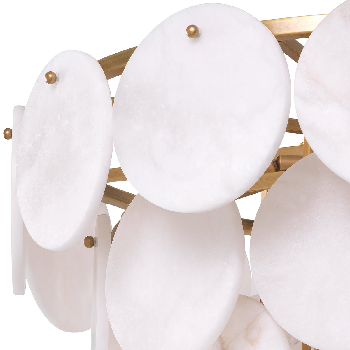 Chandelier Clementina Antique Brass Finish Alabaster Eichholtz