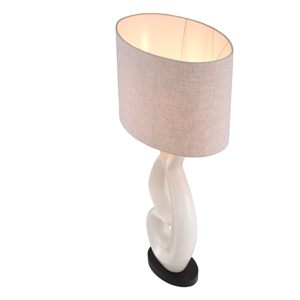 Table Lamp Macias Crackled White Ceramic Incl Shade Eichholtz