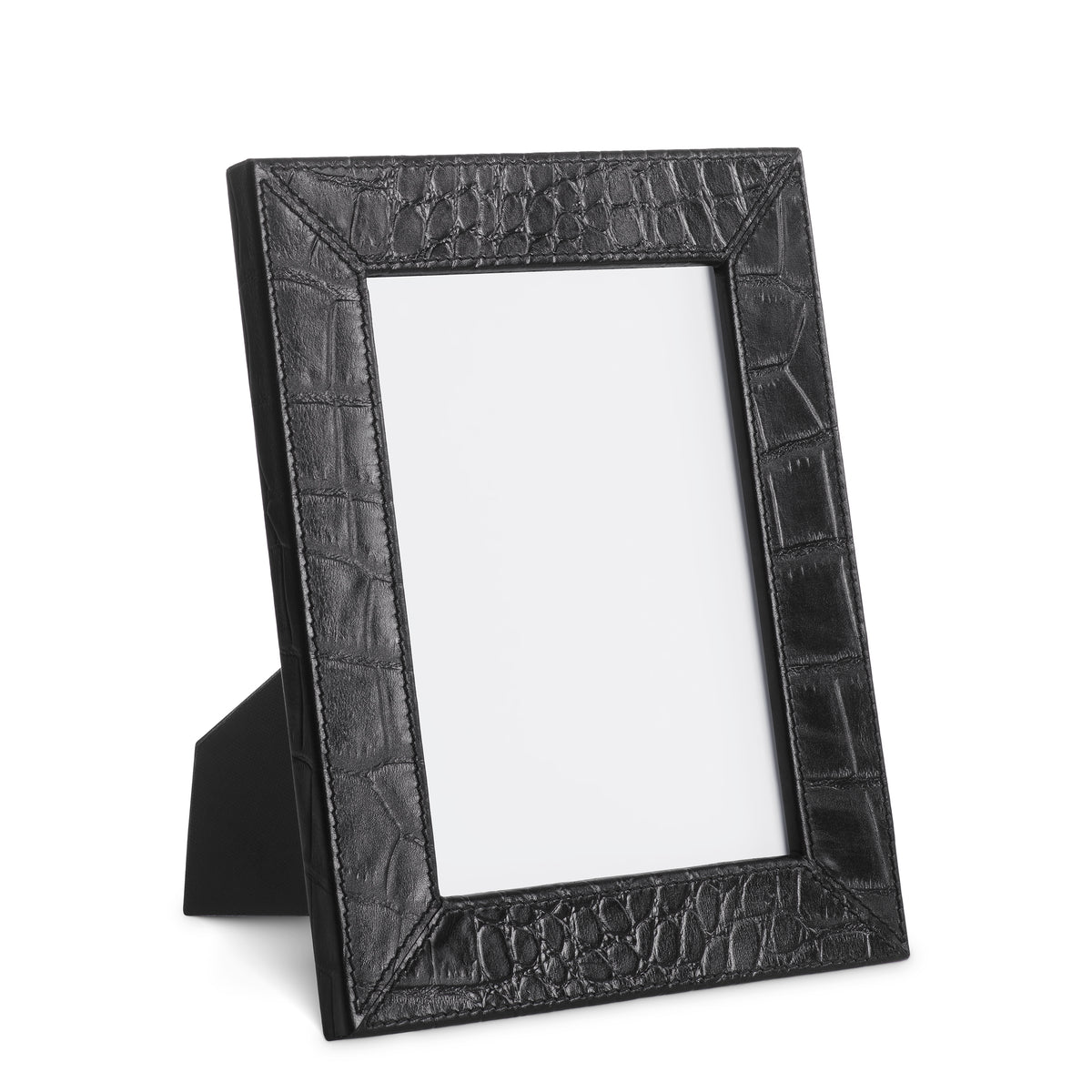 Picture Frame Scaleo Croco Embossed Black Leather Set Of 2 Eichholtz