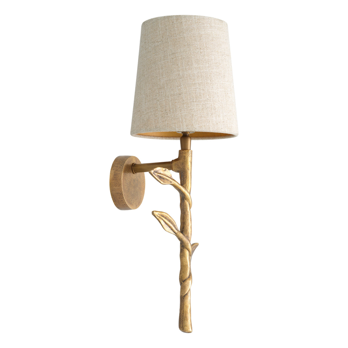 Wall Lamp Farini Vintage Brass Finish Incl Linen Mix Shade Eichholtz