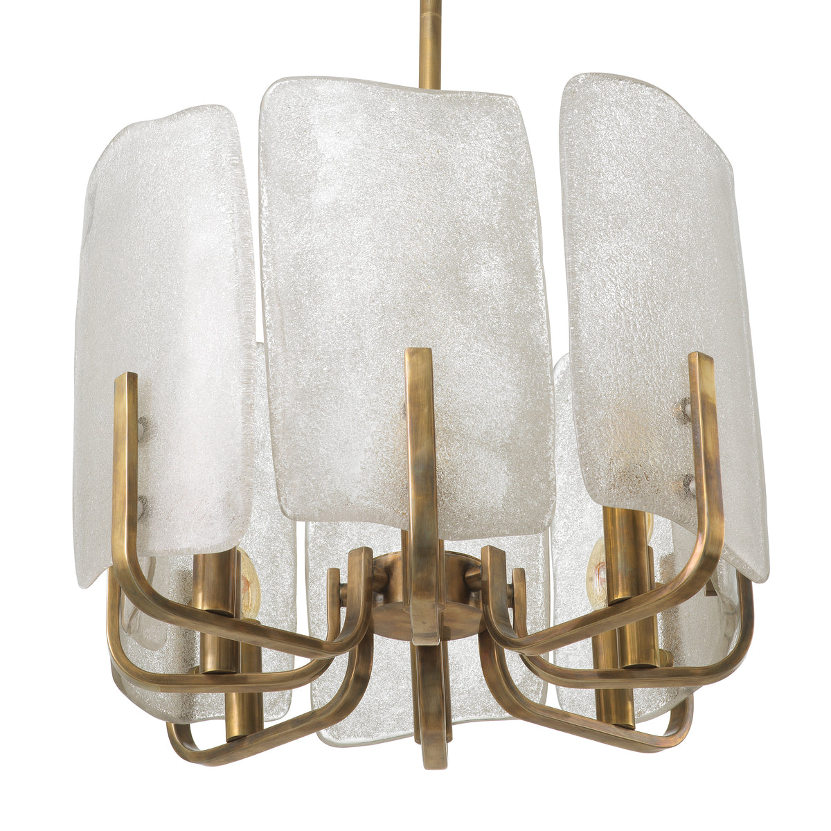Chandelier Serrano Vintage Brass Finish Handmade Glass Eichholtz