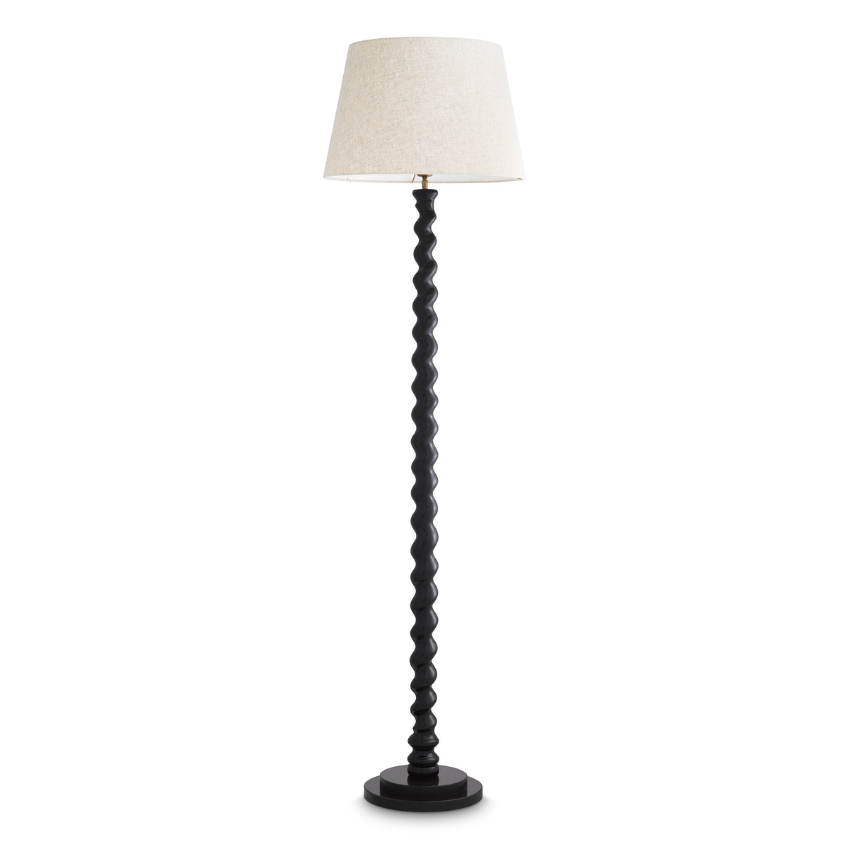 Floor Lamp Massimo Piano Black Finish Incl Shade Eichholtz