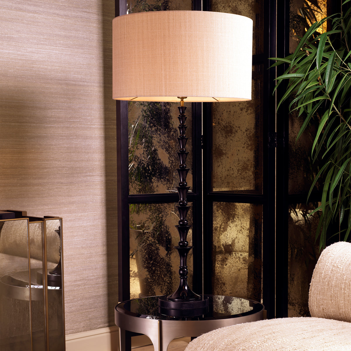 Table Lamp Arabella Piano Black Finish Incl Shade Eichholtz