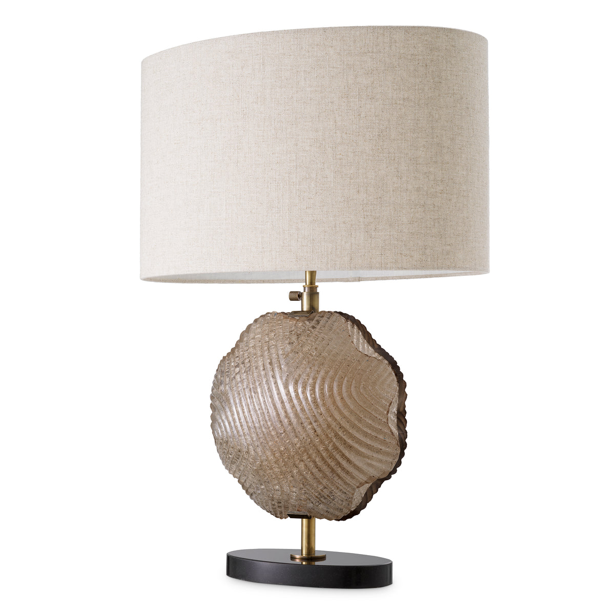 Table Lamp Nuria Vintage Brass Fnish Handmade Glass Incl Shade Eichholtz