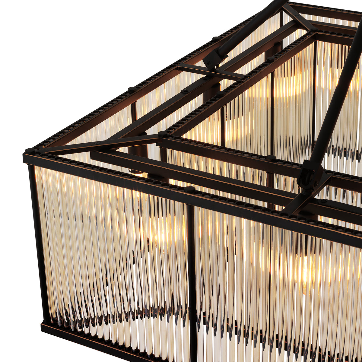 Ceiling Lamp Bernardi Square Bronze Highlight Finish Eichholtz