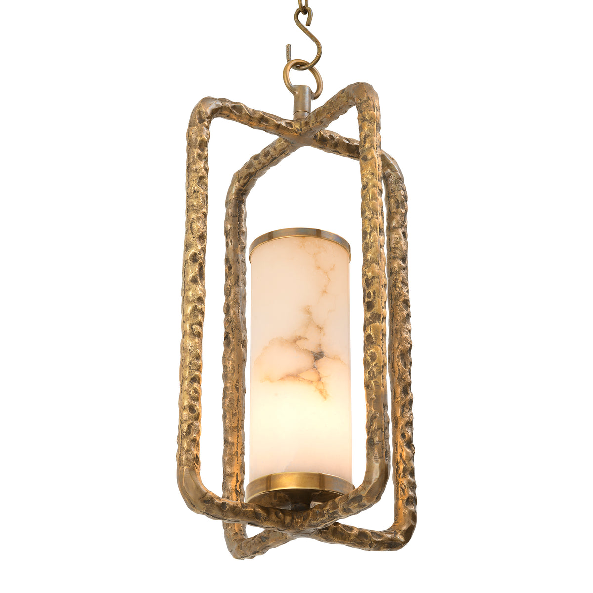 Chandelier San Lorenzo Vintage Brass Finish Alabaster Eichholtz