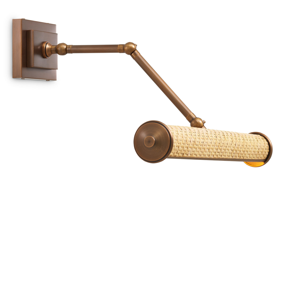 Wall Lamp Luca Large Rattan Antique Brass Finish Eichholtz