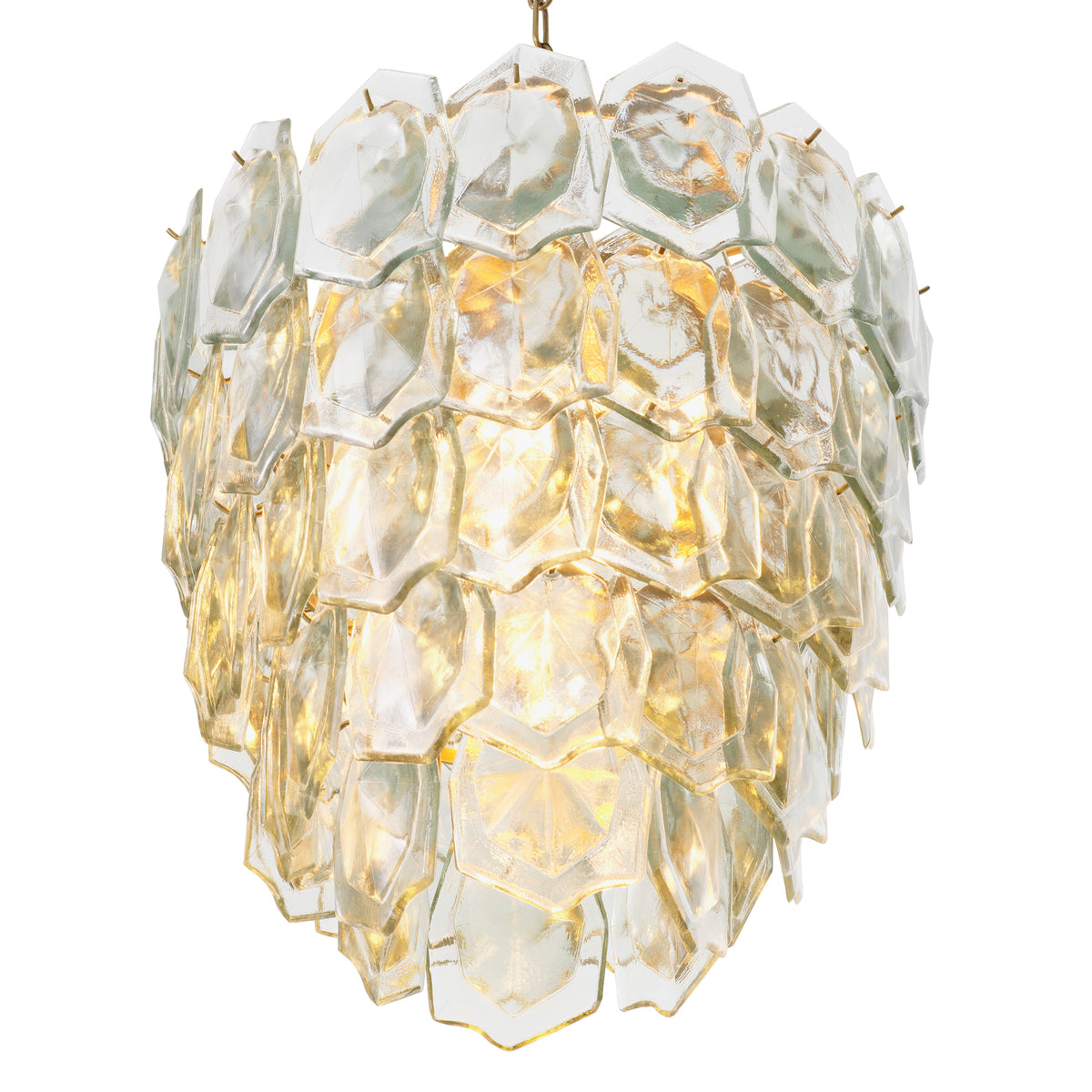 Chandelier Elias Vintage Brass Finish Clear Glass Eichholtz