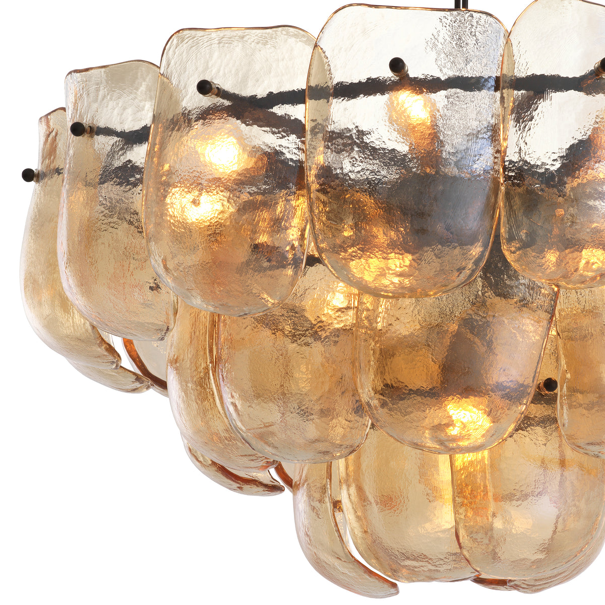 Chandelier Gustave Champagne Coloured Glass Eichholtz