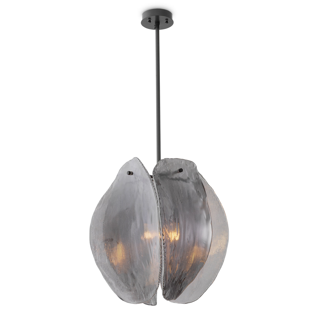 Chandelier Hibis Small Bronze Finish Smoke Glass Eichholtz
