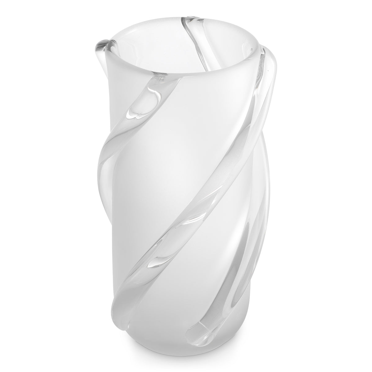 Vase Celestino Large Frosted White Glass Eichholtz