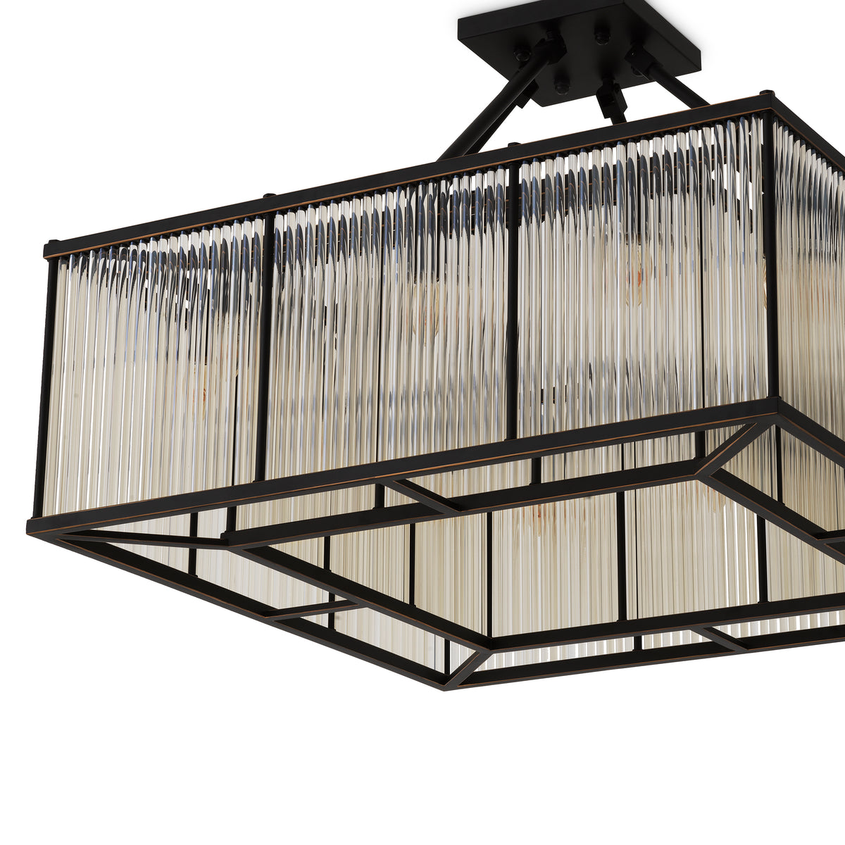 Ceiling Lamp Bernardi Square Bronze Highlight Finish Eichholtz
