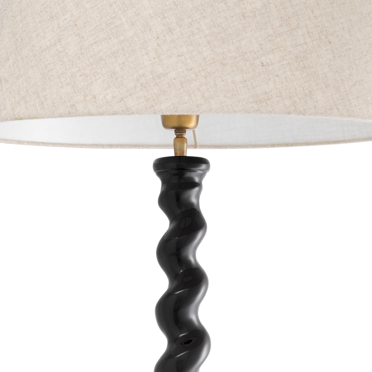 Floor Lamp Massimo Piano Black Finish Incl Shade Eichholtz