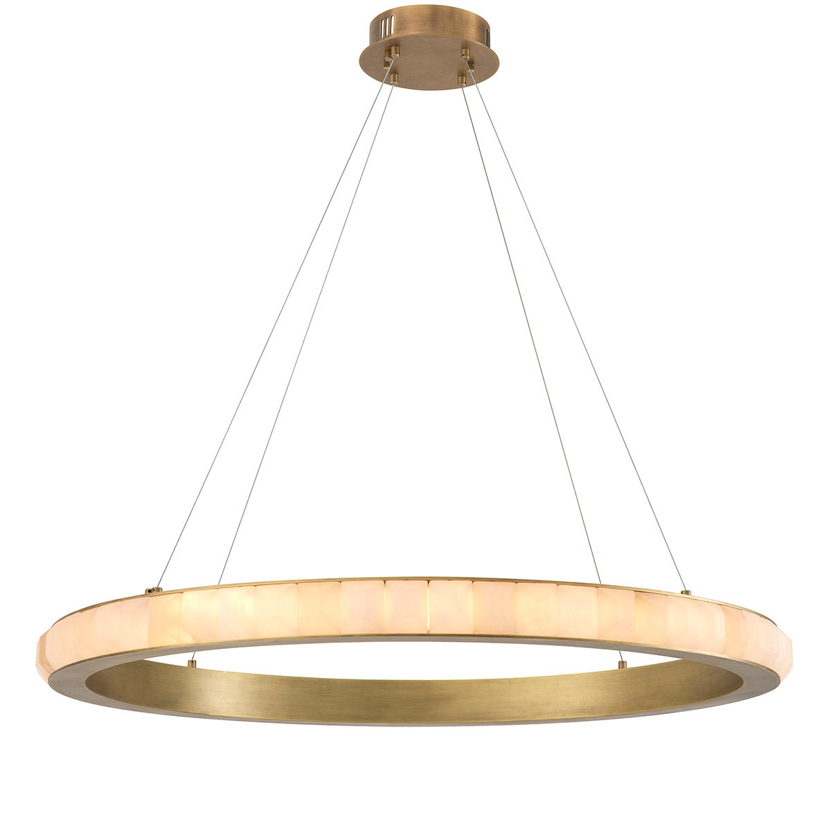 Chandelier Cabildo Antique Brass Finish Alabaster Eichholtz
