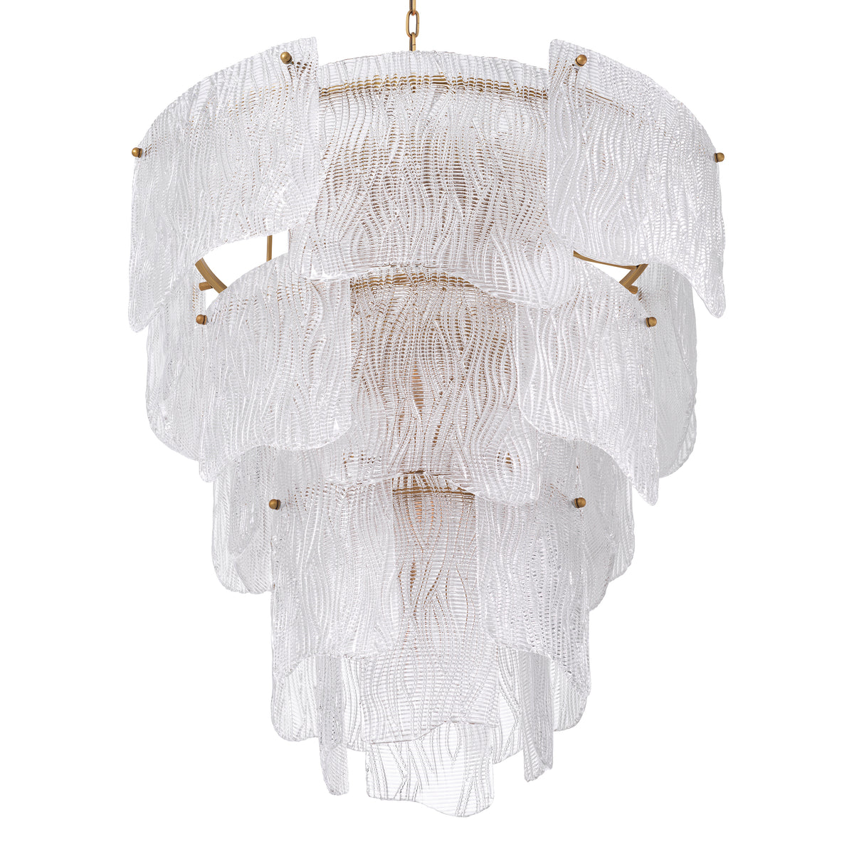 Chandelier Asinara Large Clear Textured Glass Eichholtz