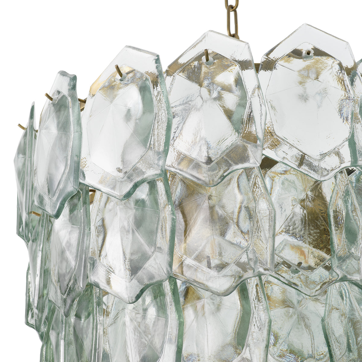 Chandelier Elias Vintage Brass Finish Clear Glass Eichholtz