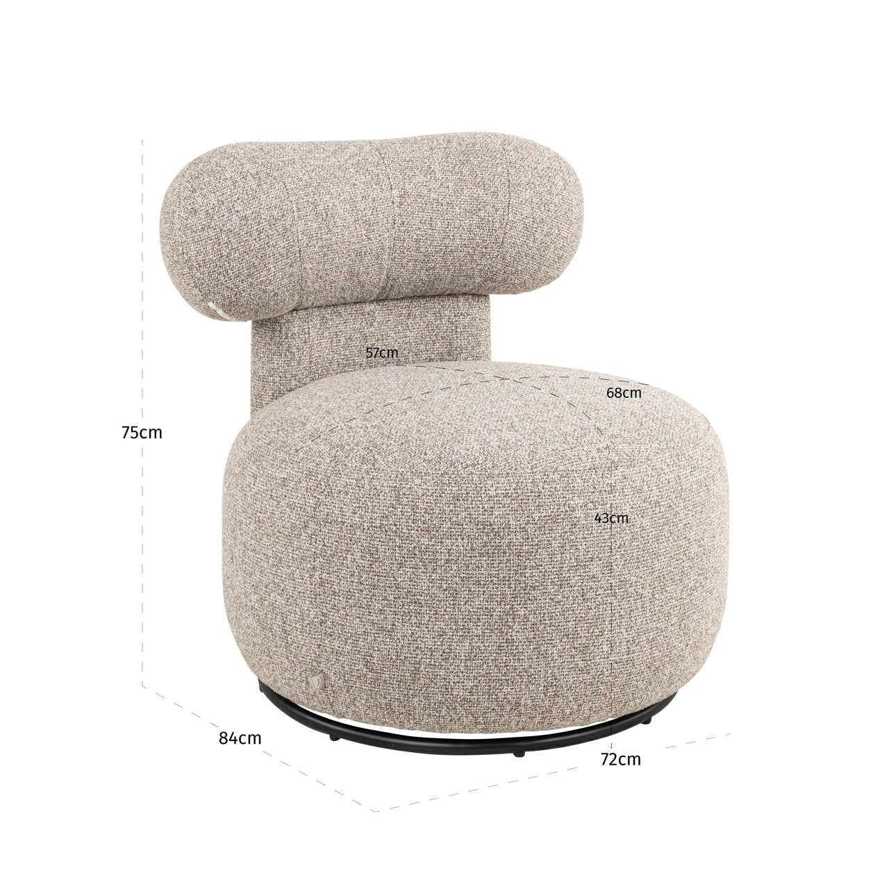 Kaya Cayenne Brown Swivel Lounge Chair by Richmond Interiors