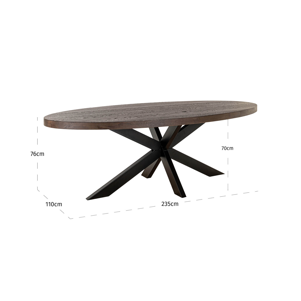 Dining table Watson Dark brown/black 235 by Richmond Interiors