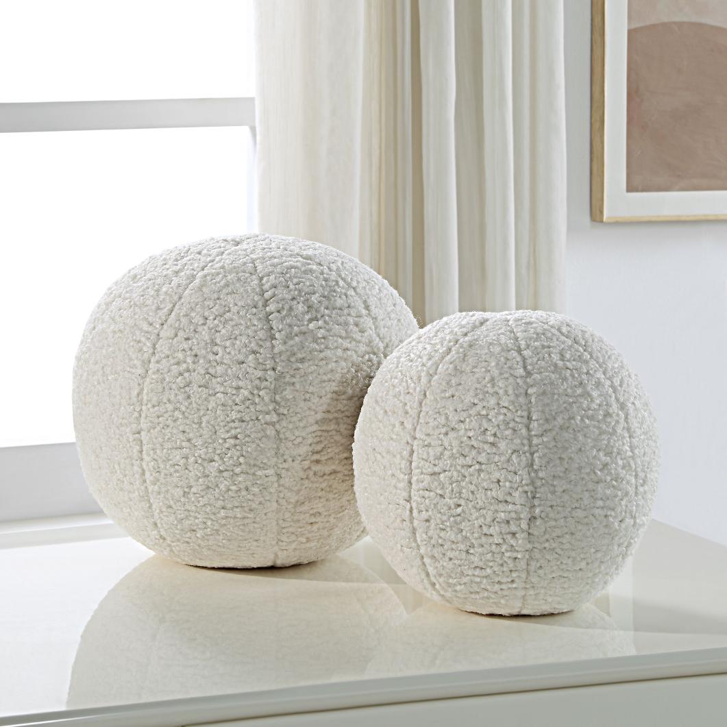 Capra Ball Sheepskin Pillows - Set of 2 by Uttermost