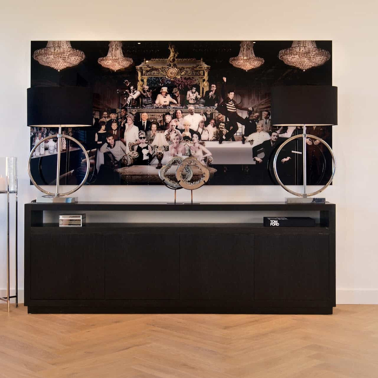 Oakura Black Oak 4 Door Sideboard by Richmond Interiors