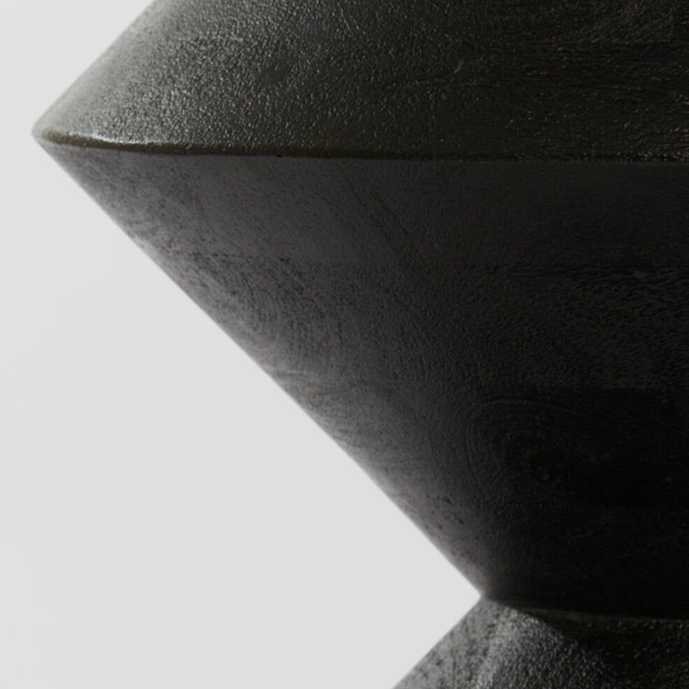 Larus Large Mango Wood Side Table - Matt Black Light & Living
