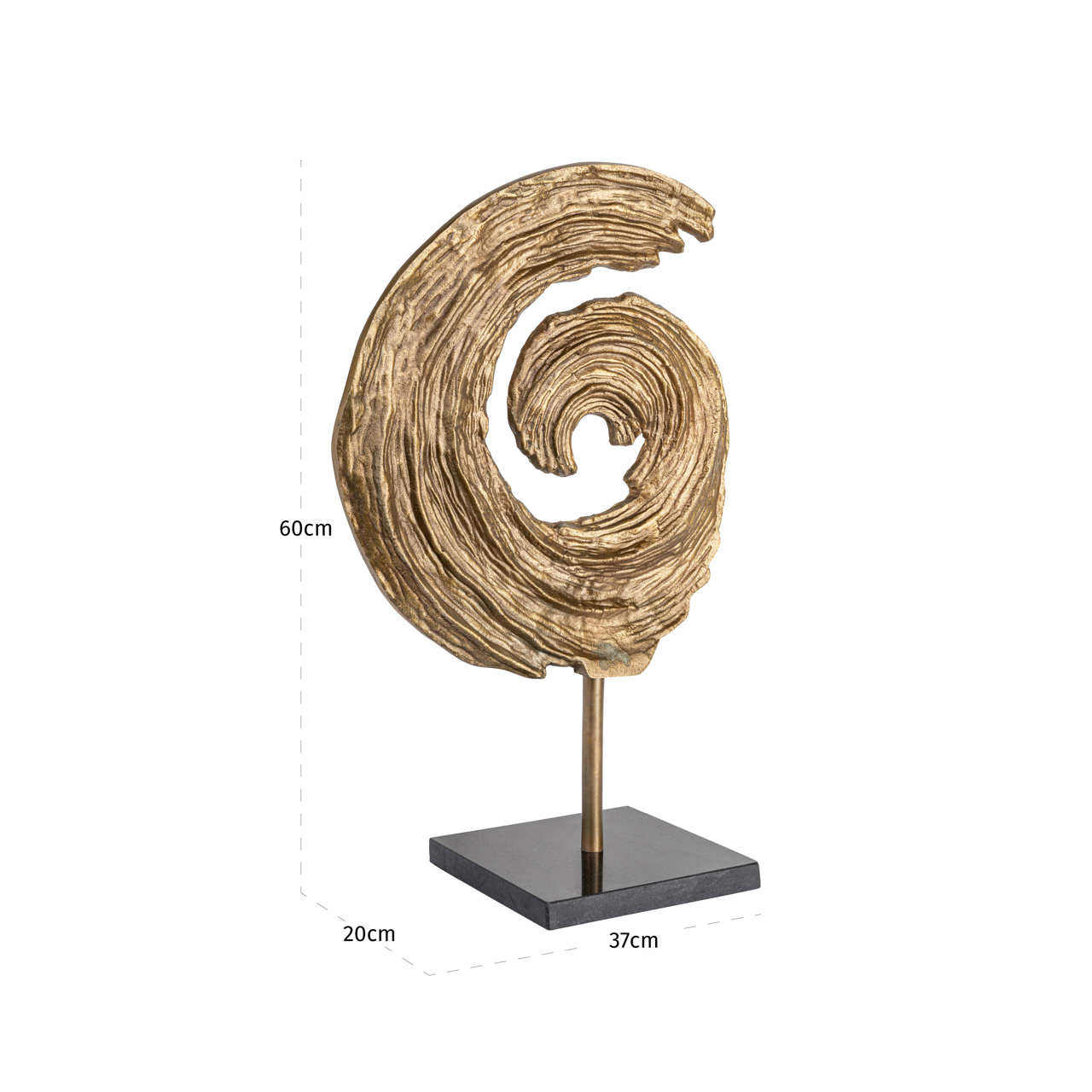 Swirl Antique Brass Decorative Object - Large by Richmond Interiors