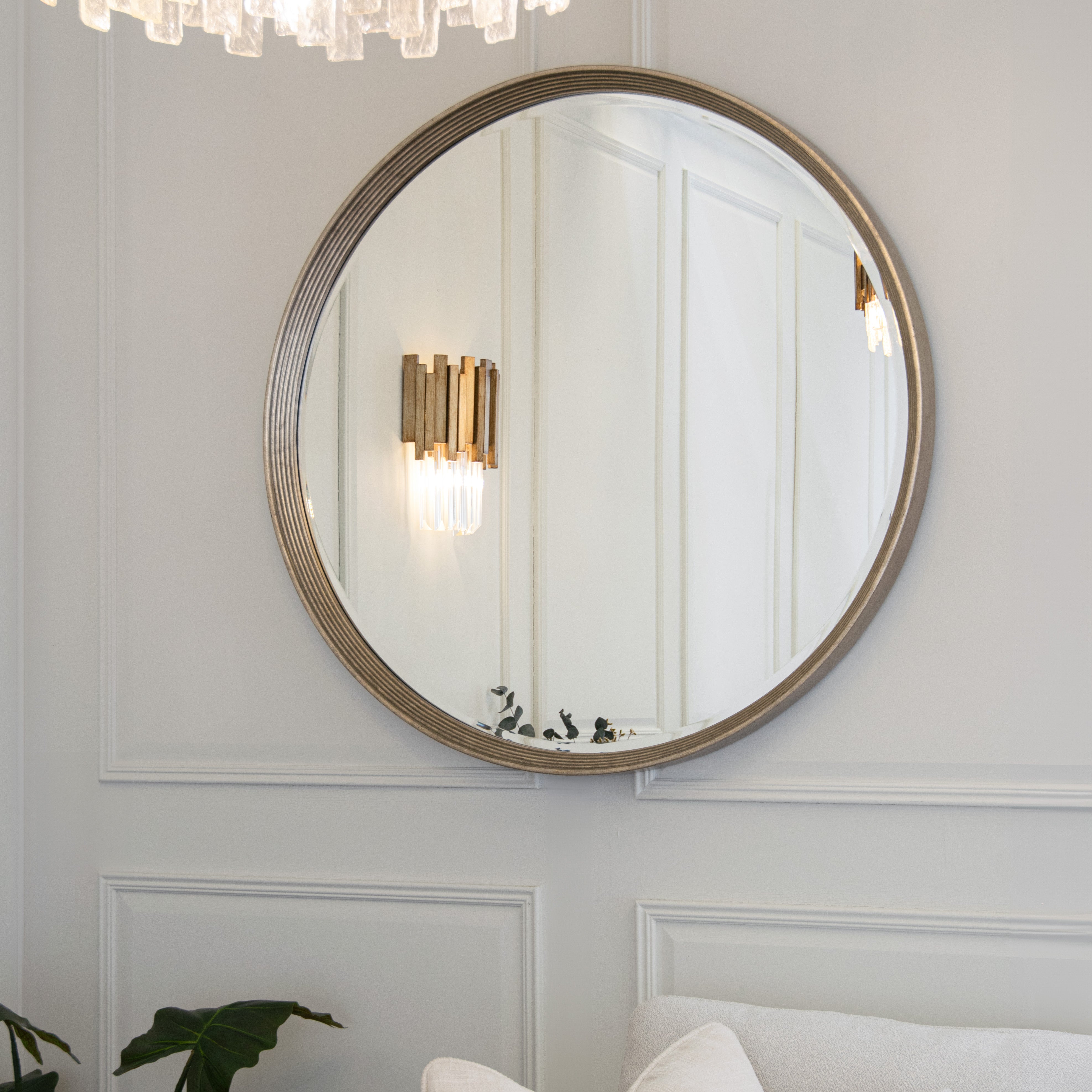 Foyle Antique Silver Finish Wall Mirror by RV Astley