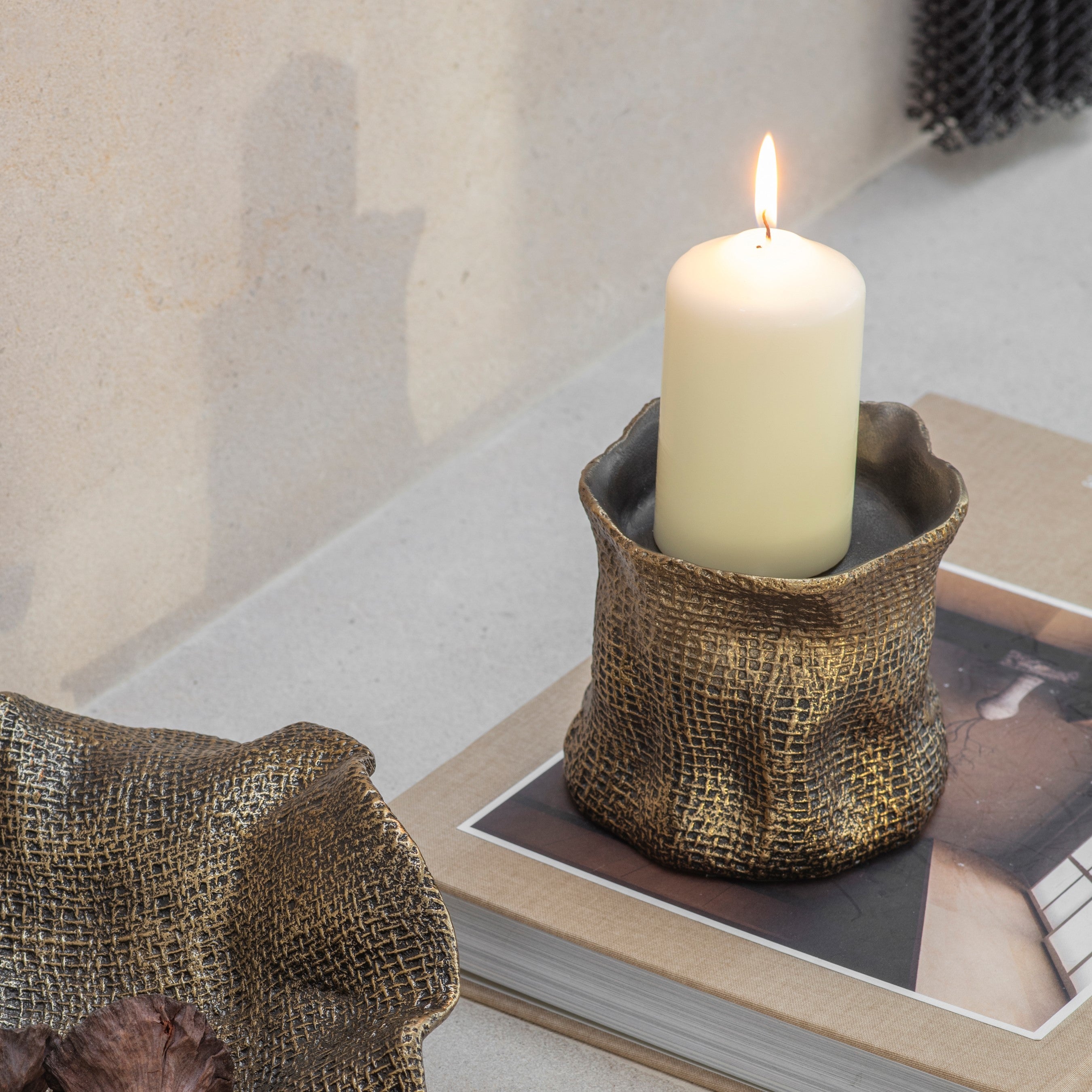 Molten Weave Candle Holder by Libra Interiors
