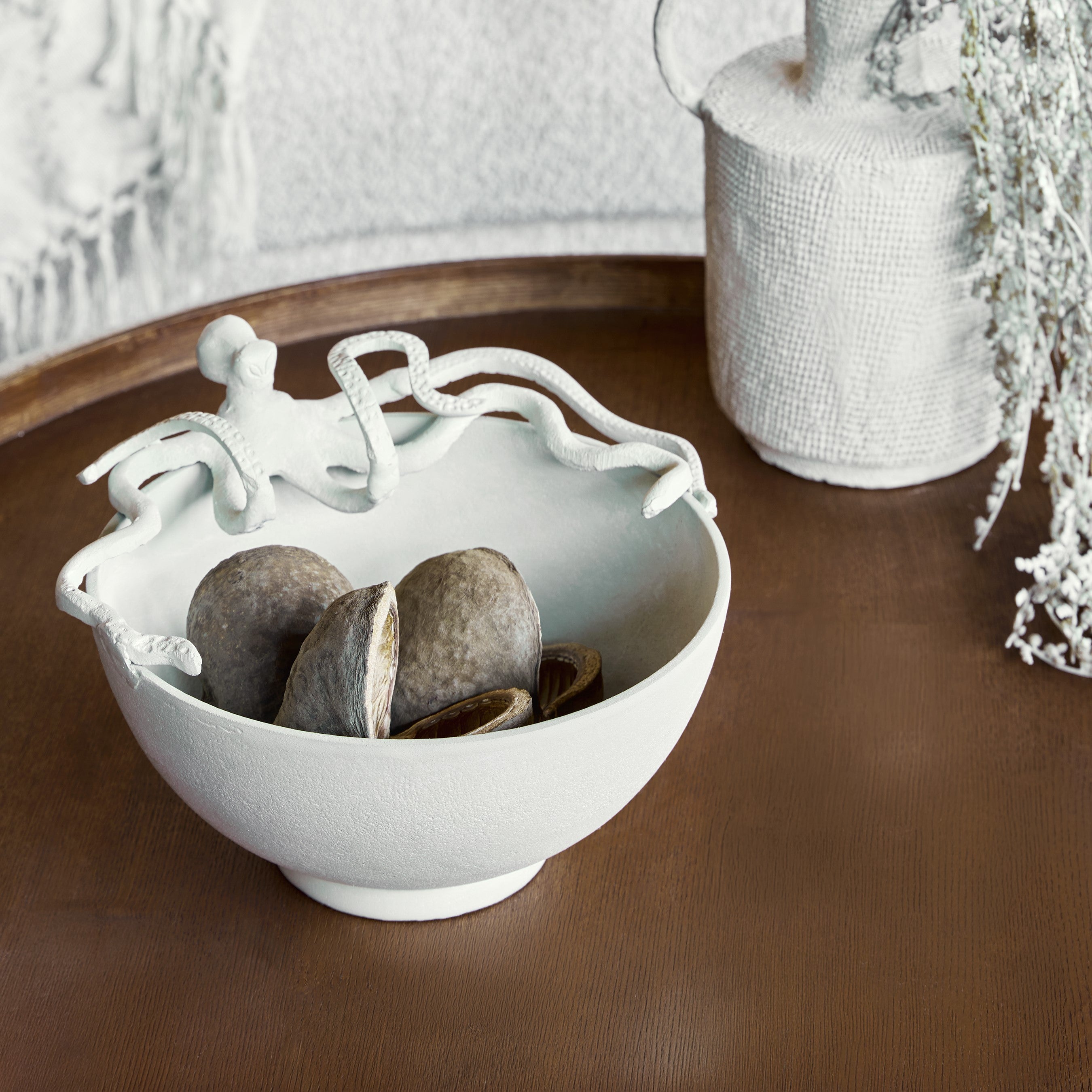Seaside Octopus Beige Stonewash Bowl by Libra Interiors
