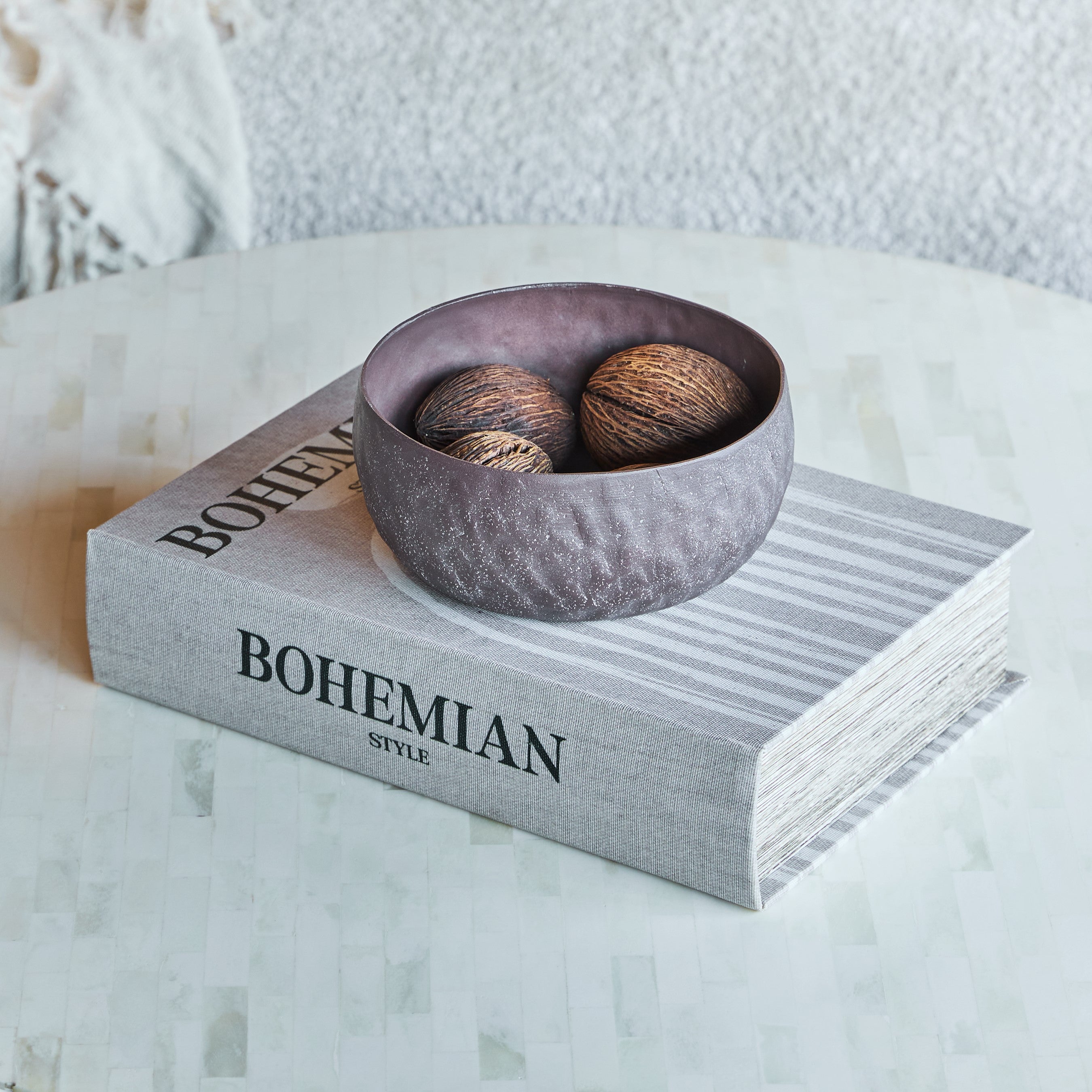 Samui Brown Stonewash Bowl Small by Libra Interiors