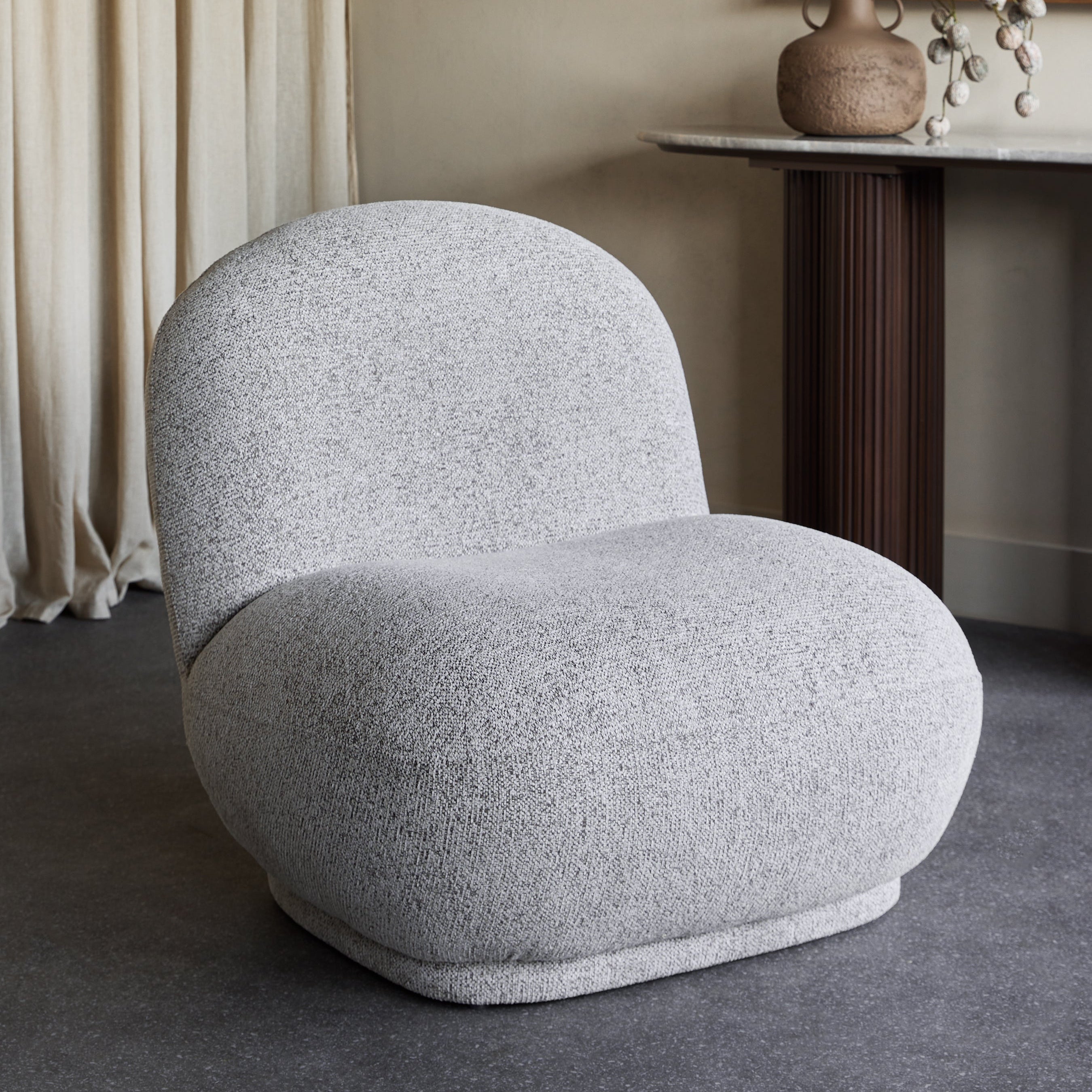 Simmerton Grey Heathered Chenille Occasional Chair by Libra Interiors