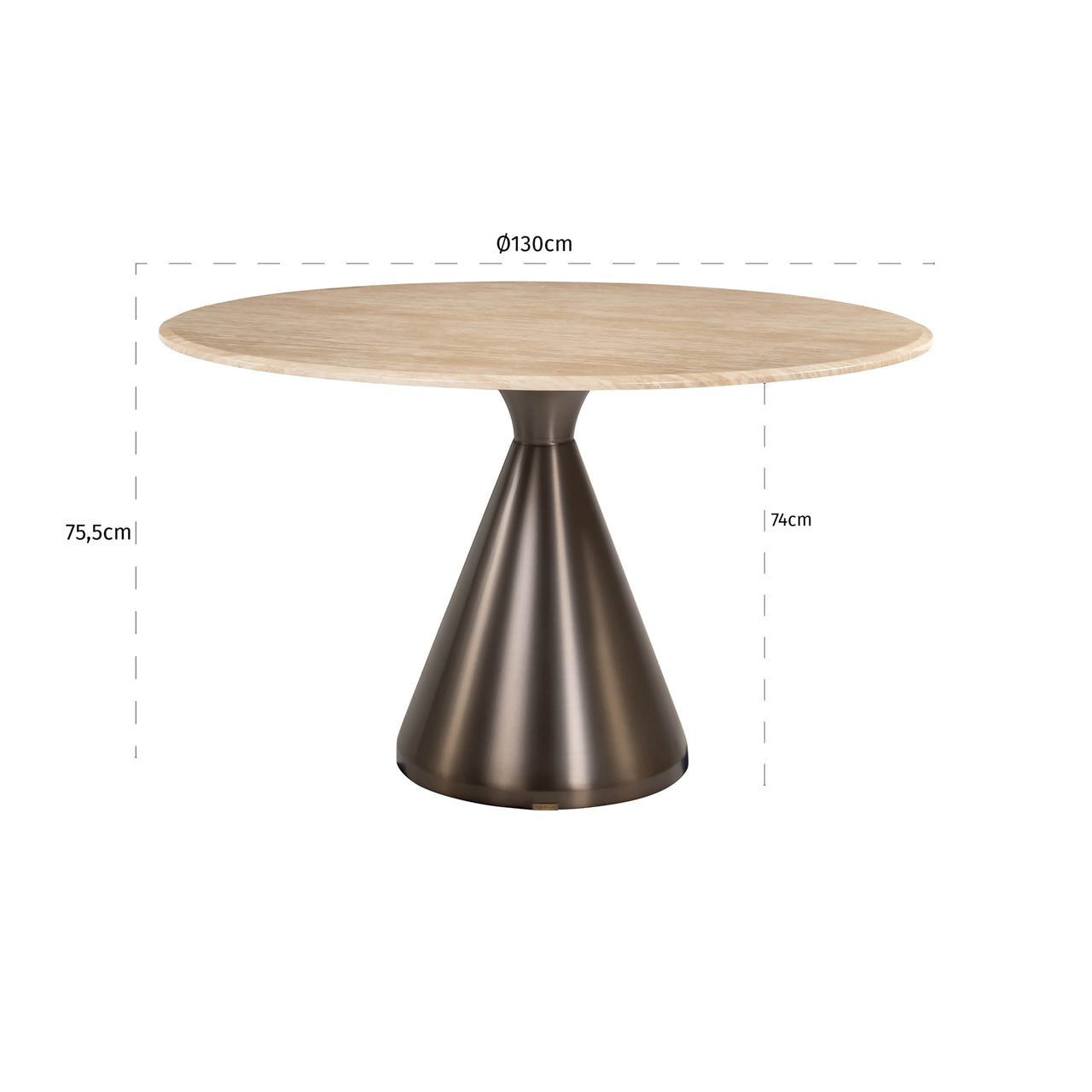Dining table Montgommery beige 130Ø by Richmond Interiors