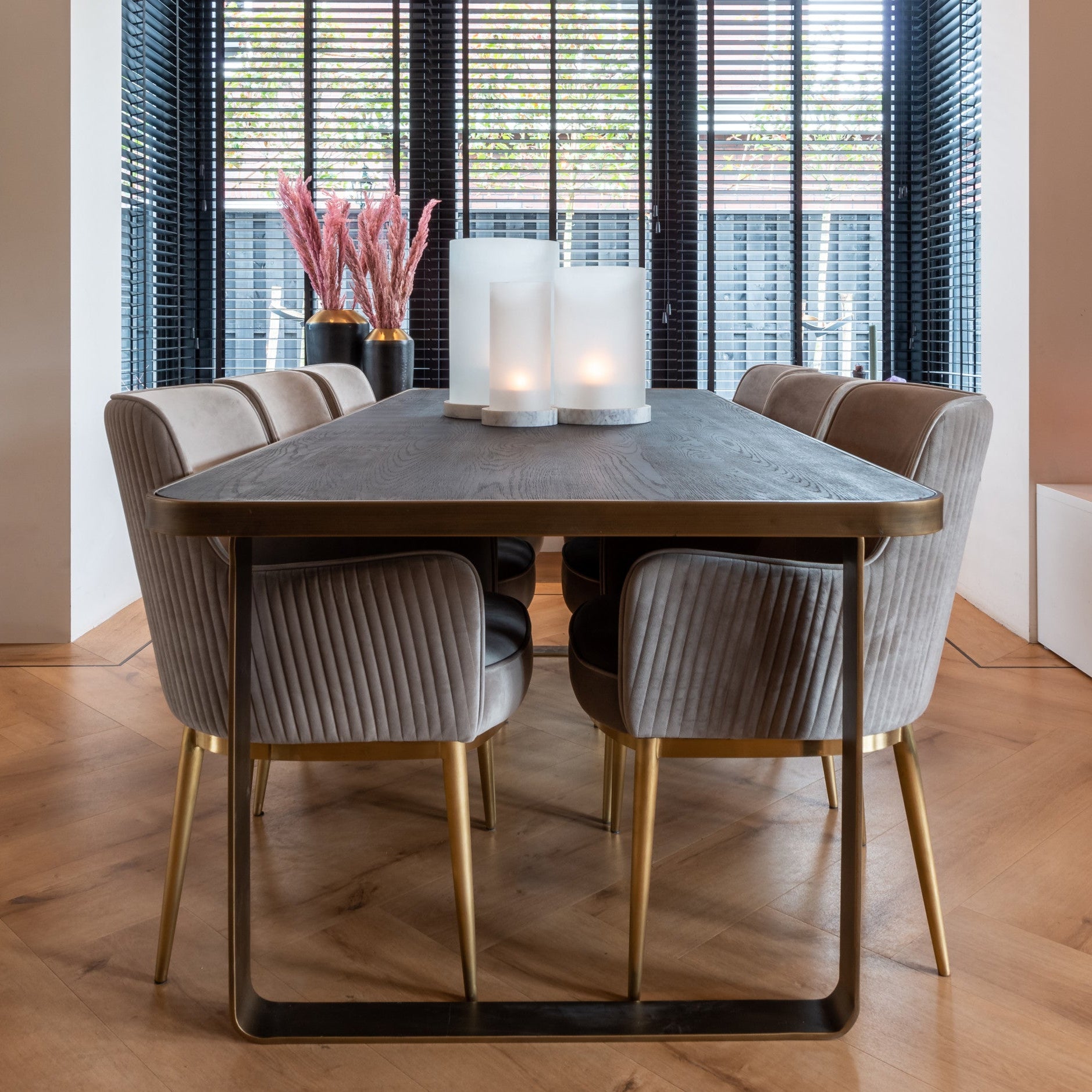 Dining chair Breeze khaki velvet fire retardant (Set of 2) by Richmond Interiors