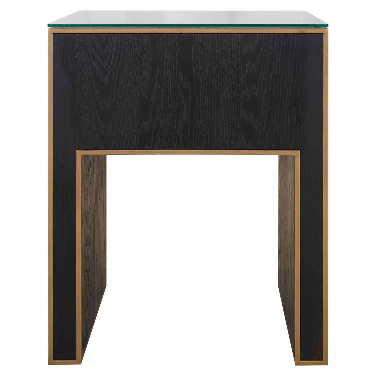Bloomville Brass & Faux Shagreen Bedside Table by Richmond Interiors