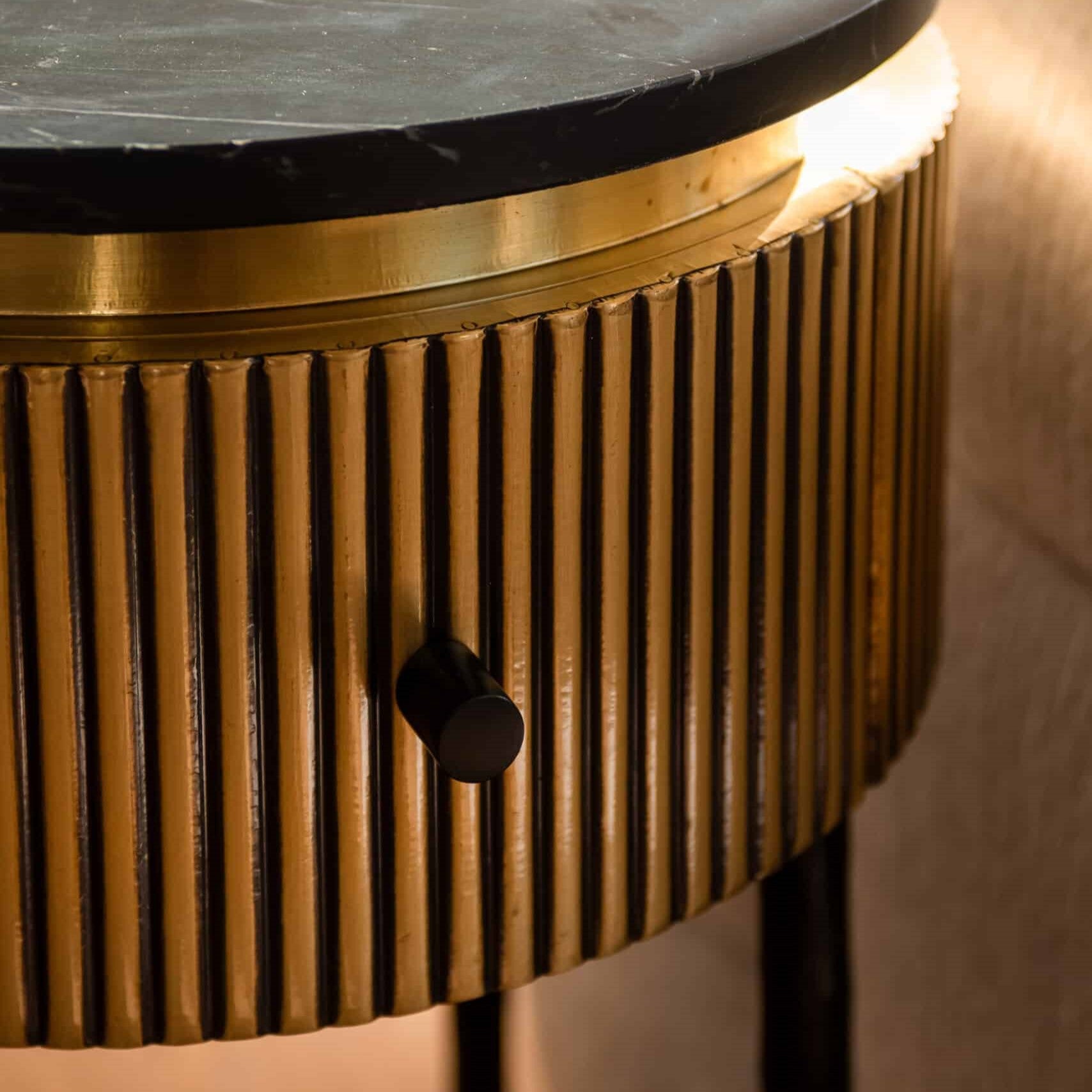 Ironville Gold & Marble Side Table by Richmond Interiors