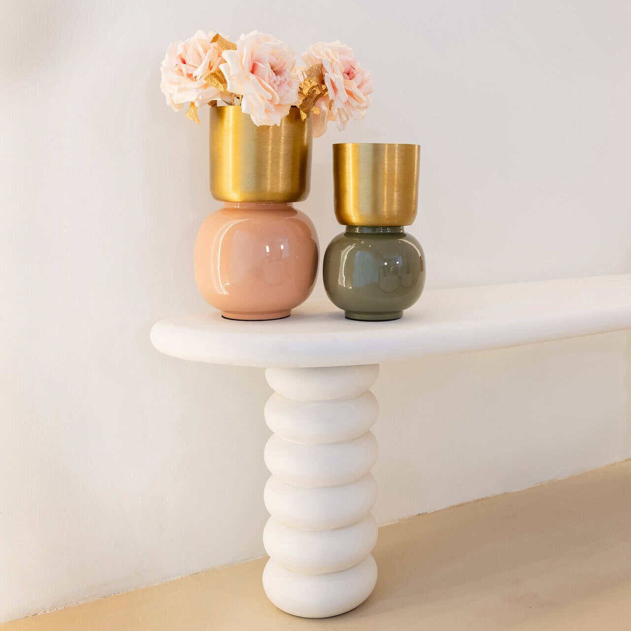 Clover Brushed Gold Vase by Richmond Interiors