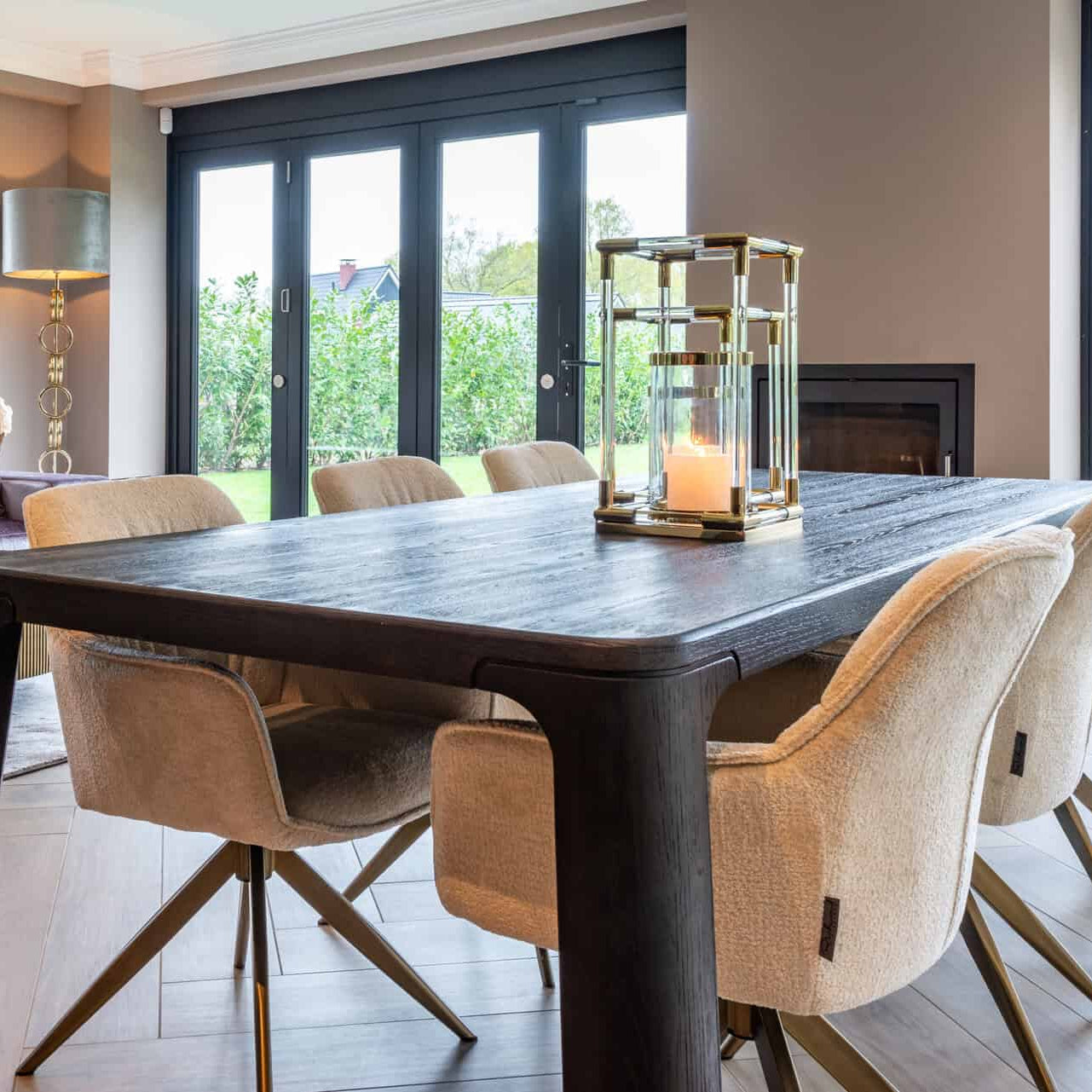 Aline White Chenille Swivel Dining Chair by Richmond Interiors