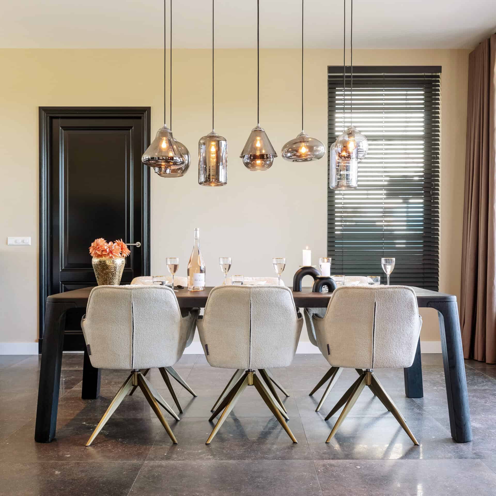 Aline White Chenille Swivel Dining Chair by Richmond Interiors