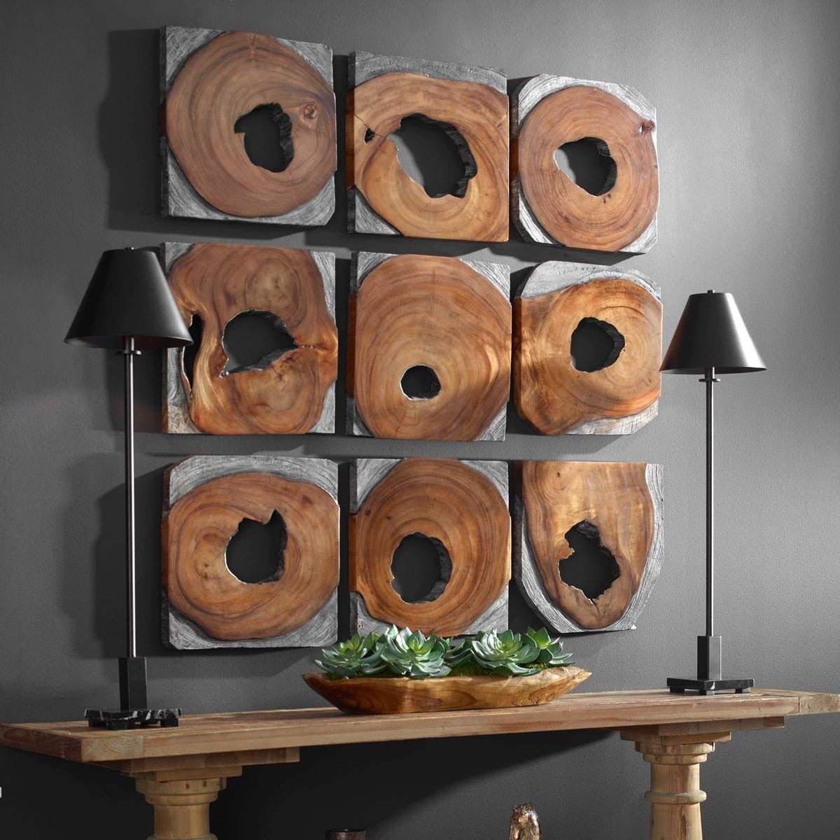 Jungle Wood Paneled Wall Art - Set of 9 by Uttermost