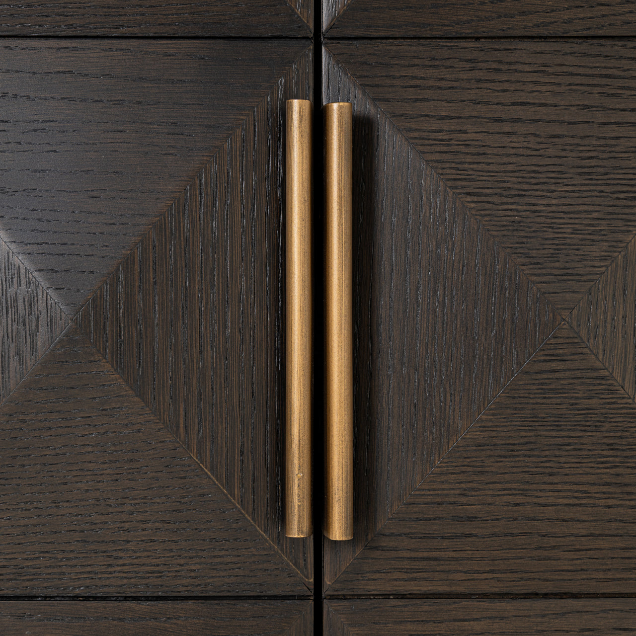 Claremont 4-doors 2-Shelves Brown Oak Veneer & Travertine Top Sideboard by Richmond Interiors