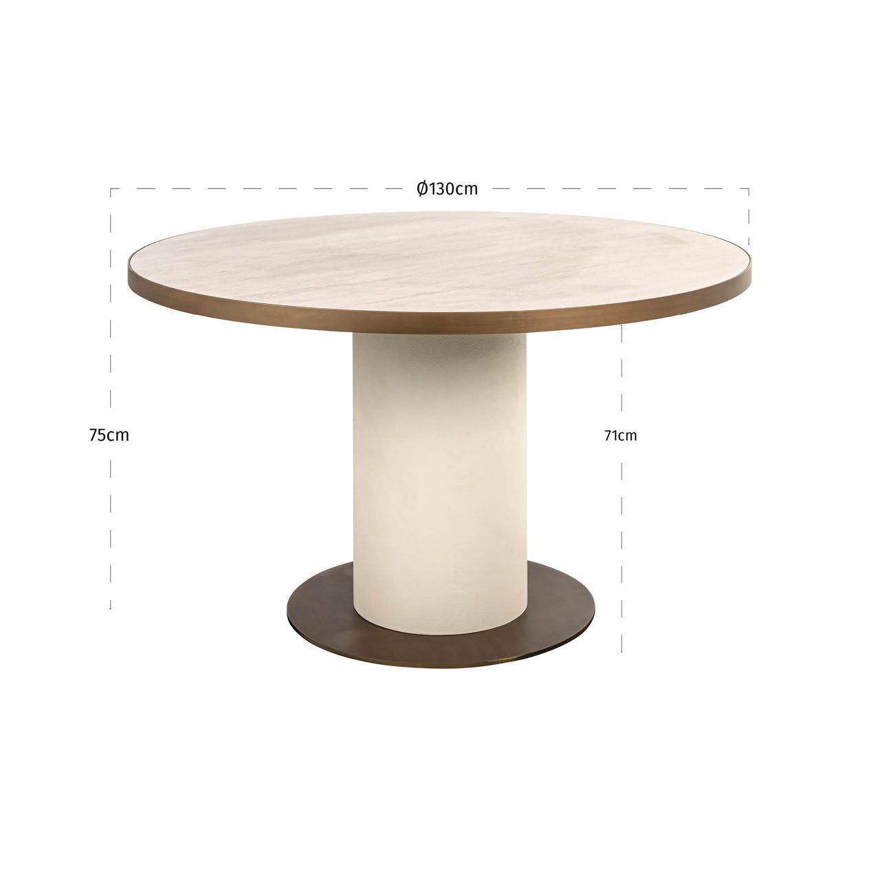Tivoli White Round Dining Table - 130cm by Richmond Interiors