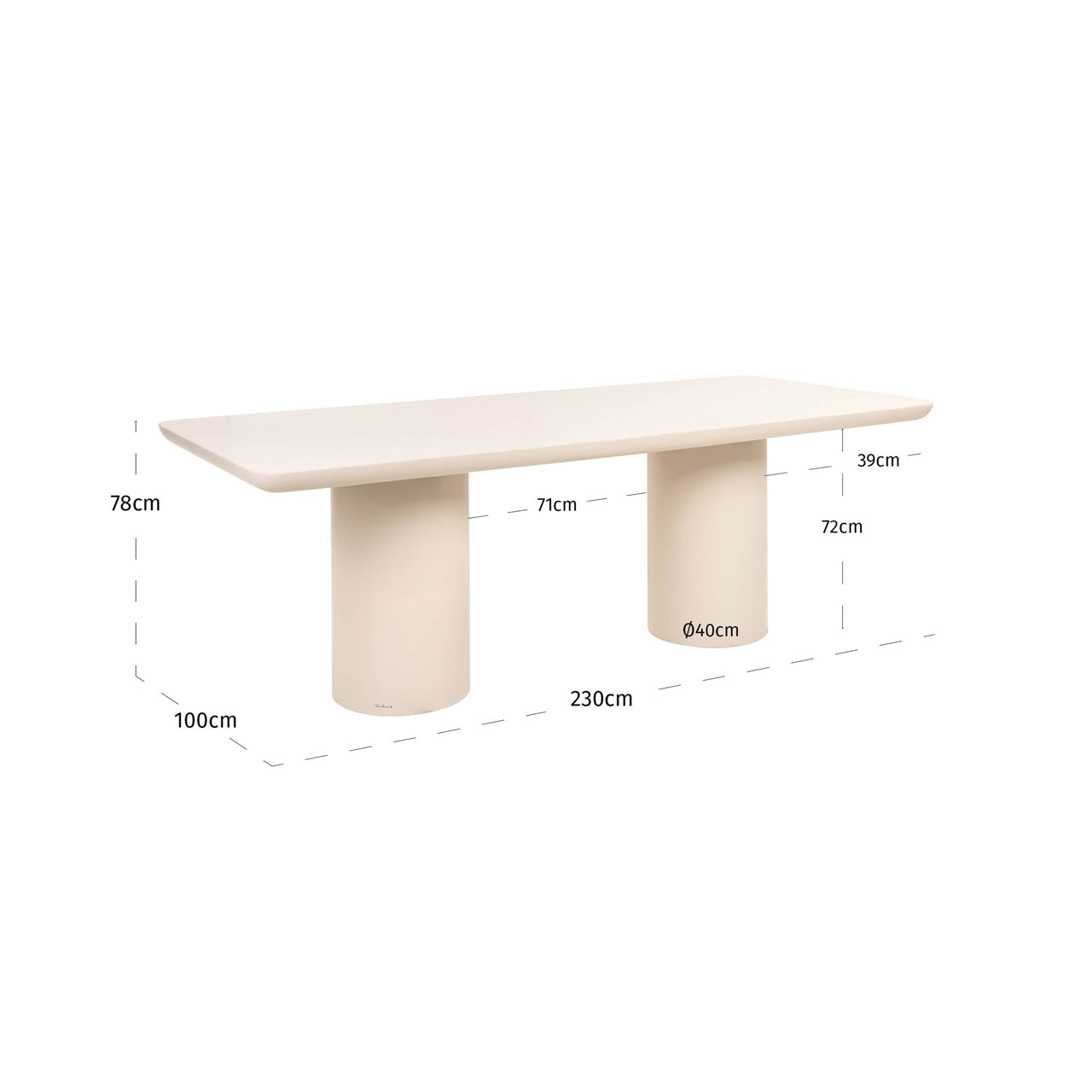Urban Bloom Sandstone Outdoor Dining Table - 230cm by Richmond Interiors