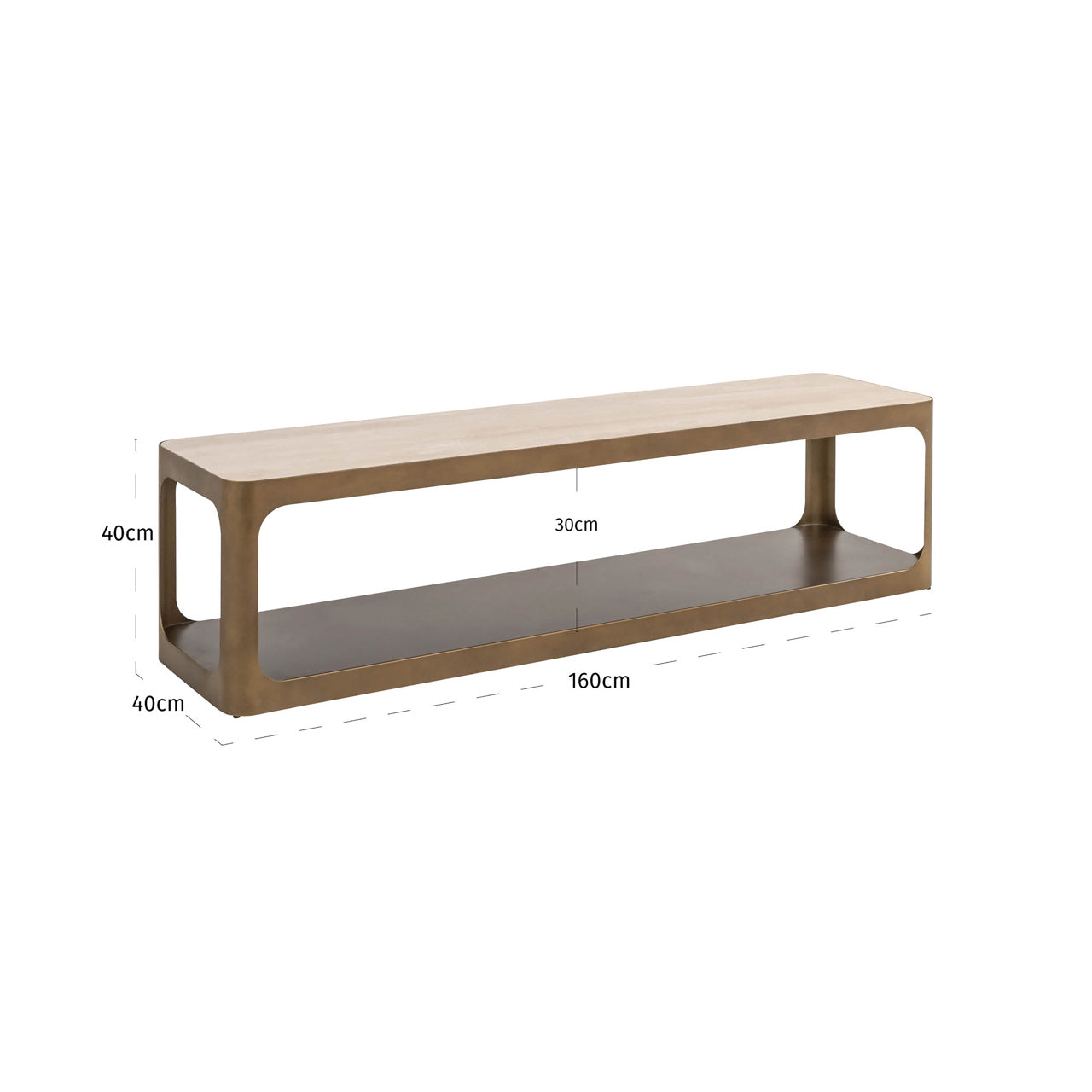 Claridge Beige Ceramic Top TV Cabinet by Richmond Interiors