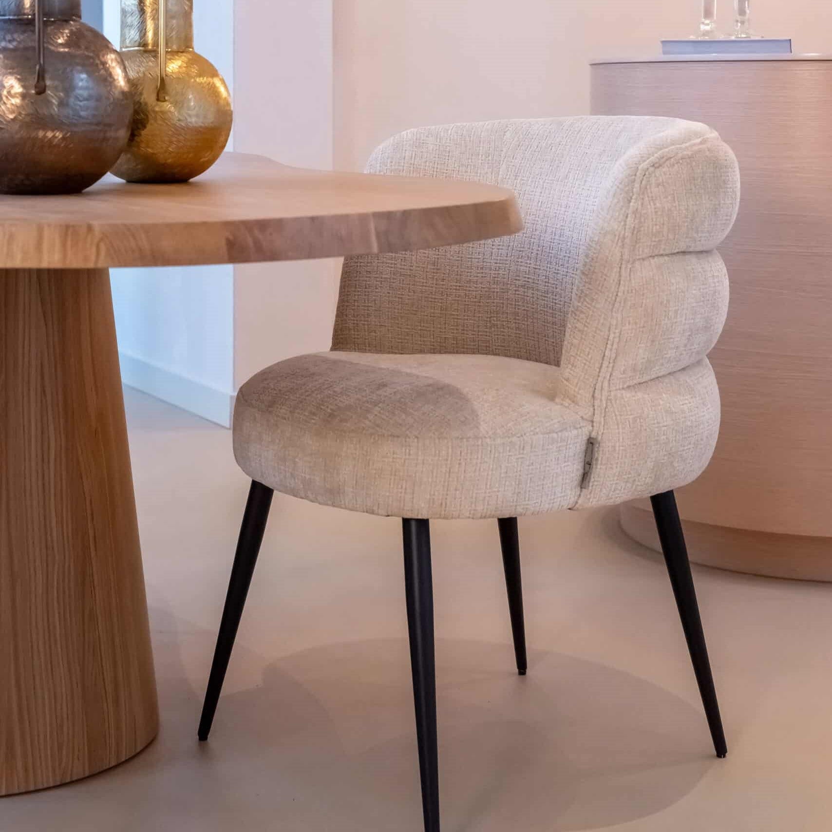 Stella Beige Chenille Dining Chair by Richmond Interiors