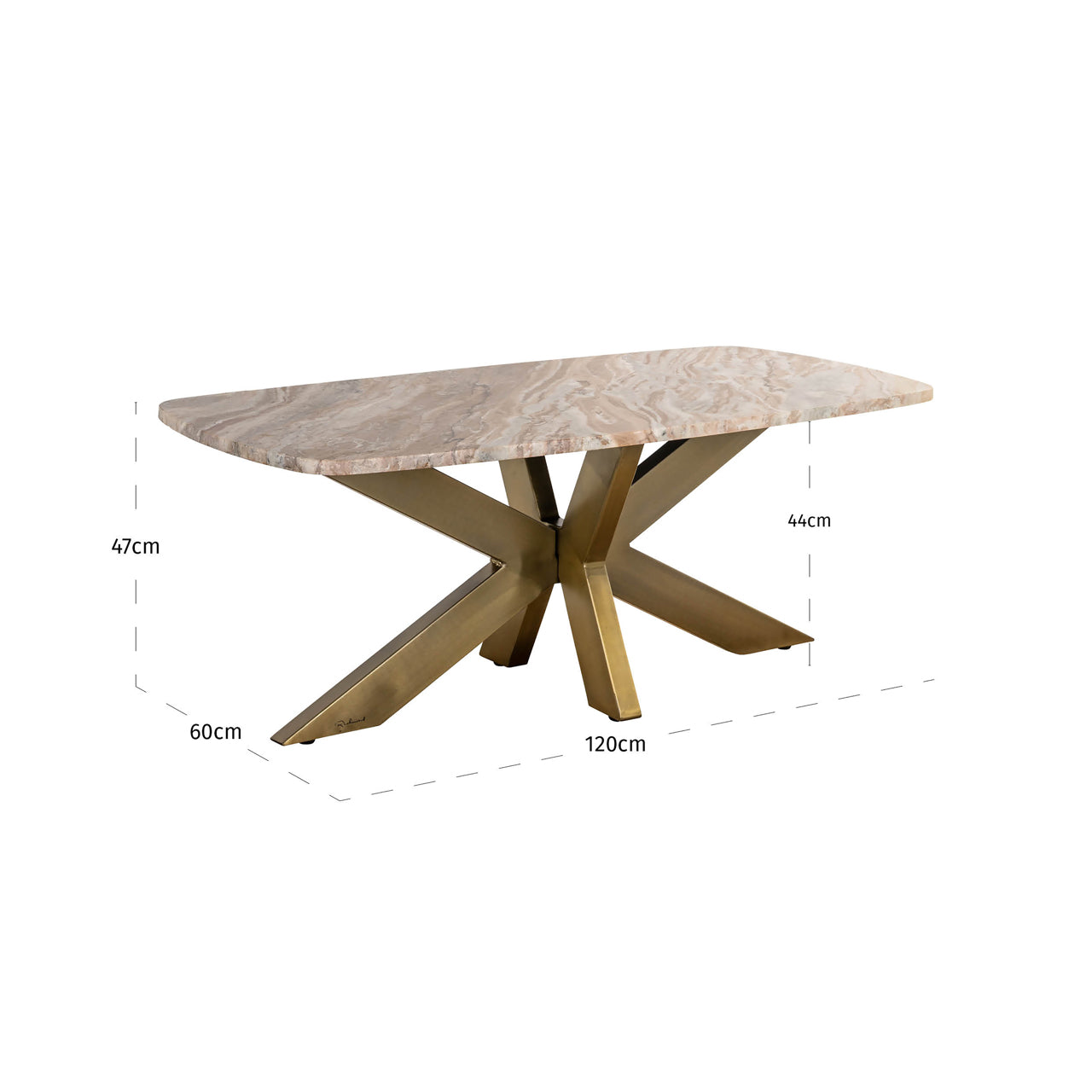 Bottega Blush Beige Marble Coffee Table by Richmond Interiors