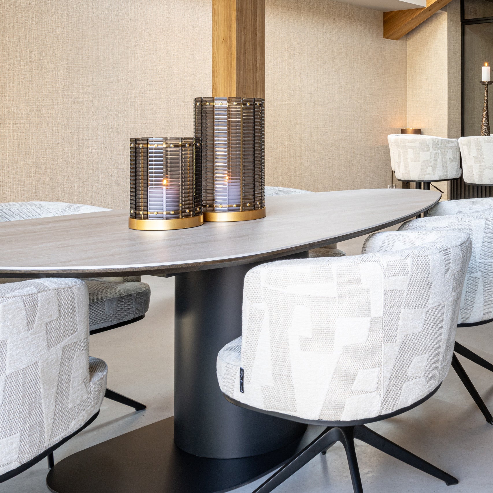 Hurricane light Daylin smoke large by Richmond Interiors