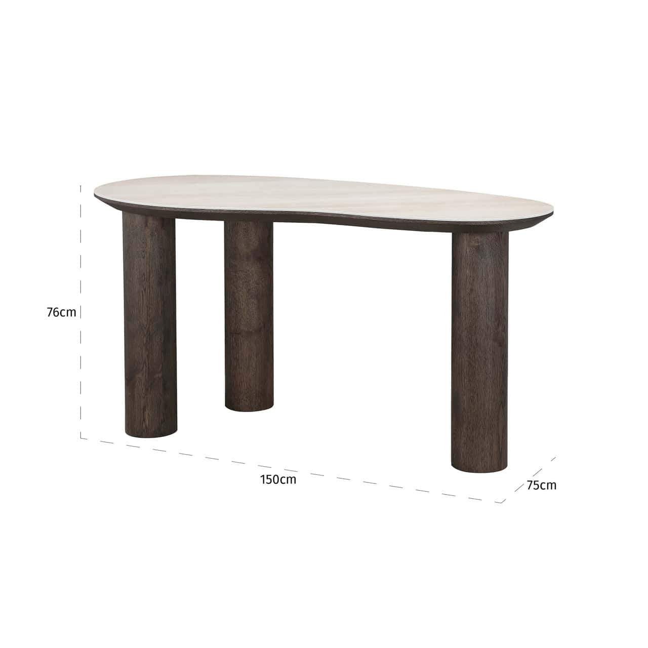 Ritz Brown Oak Veneer & Beige Ceramic Top Desk by Richmond Interiors