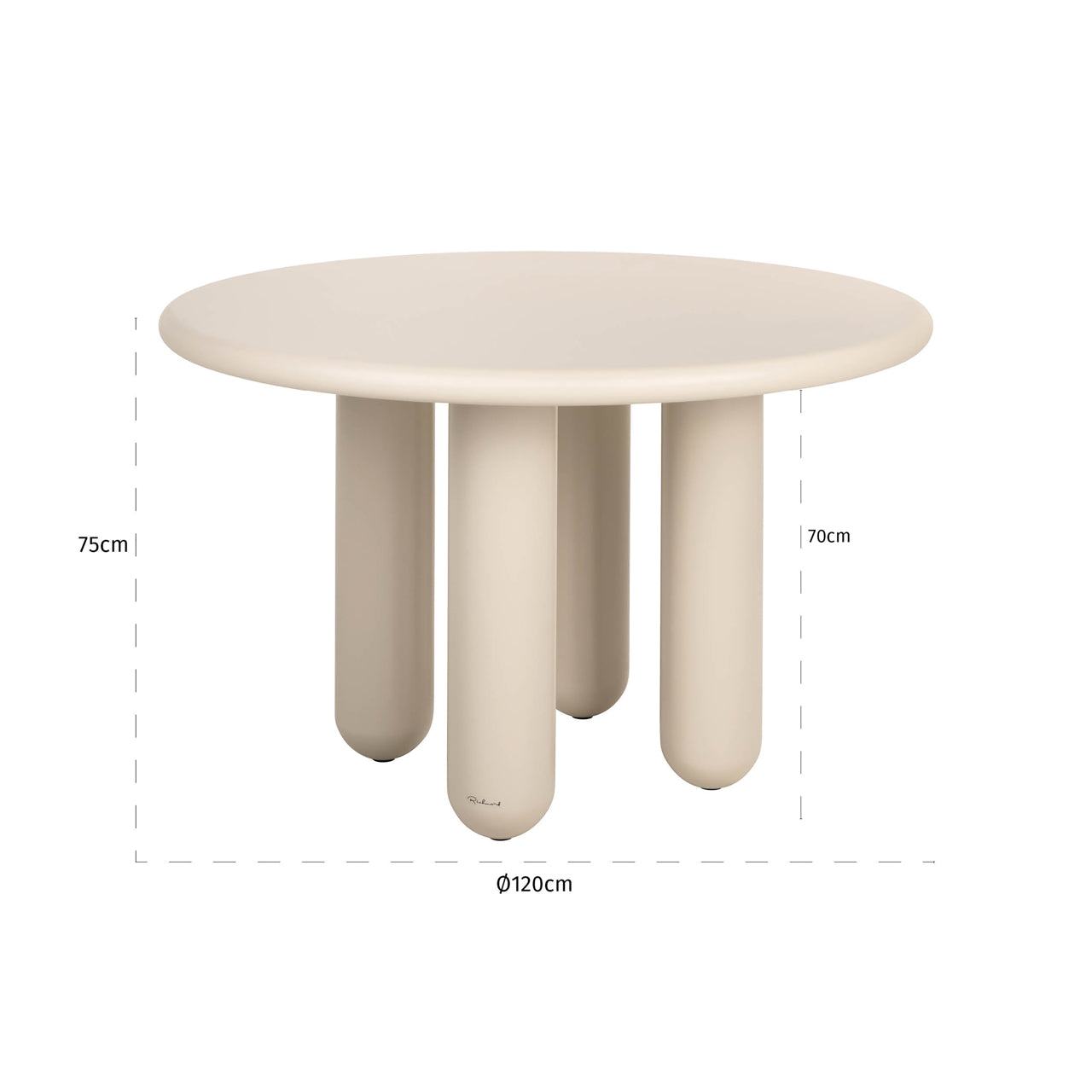 Dining table Calma beige 120Ø by Richmond Interiors