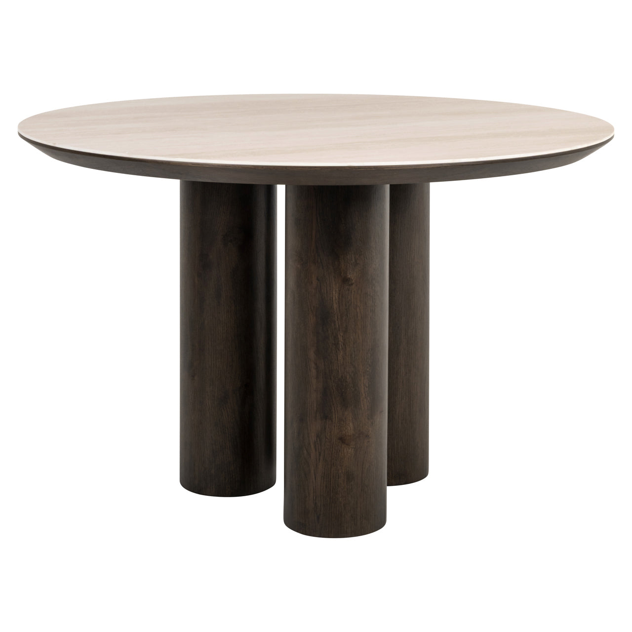 Ritz Brown Oak Veneer & Ceramic Top Round Dining Table - 120cm by Richmond Interiors